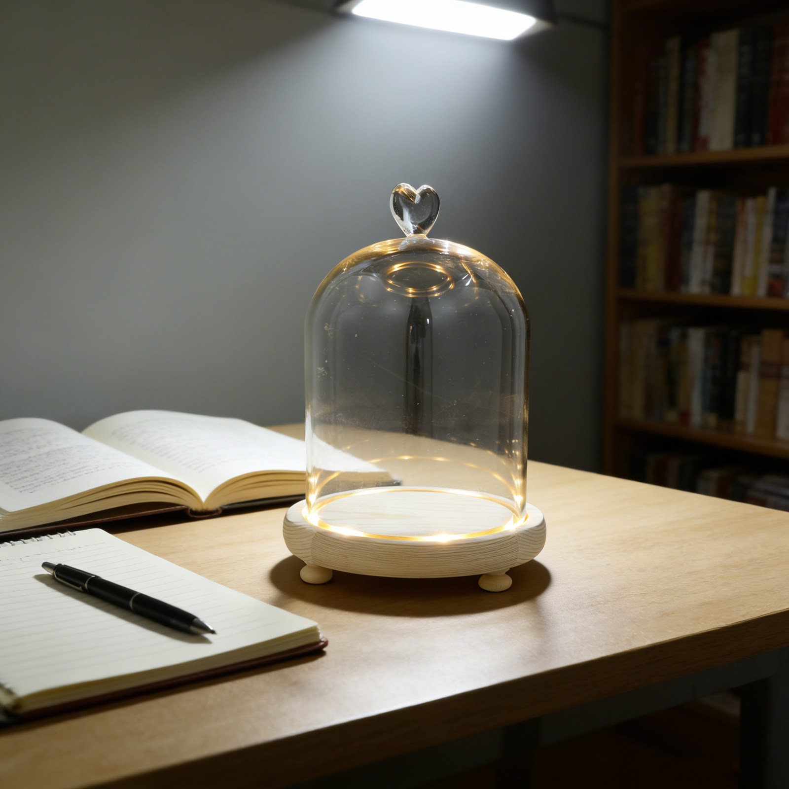 Ahşap Tabanlı Kalp Şeklinde Ca - Plastic Dome Clear incelemesi ve fiyatı